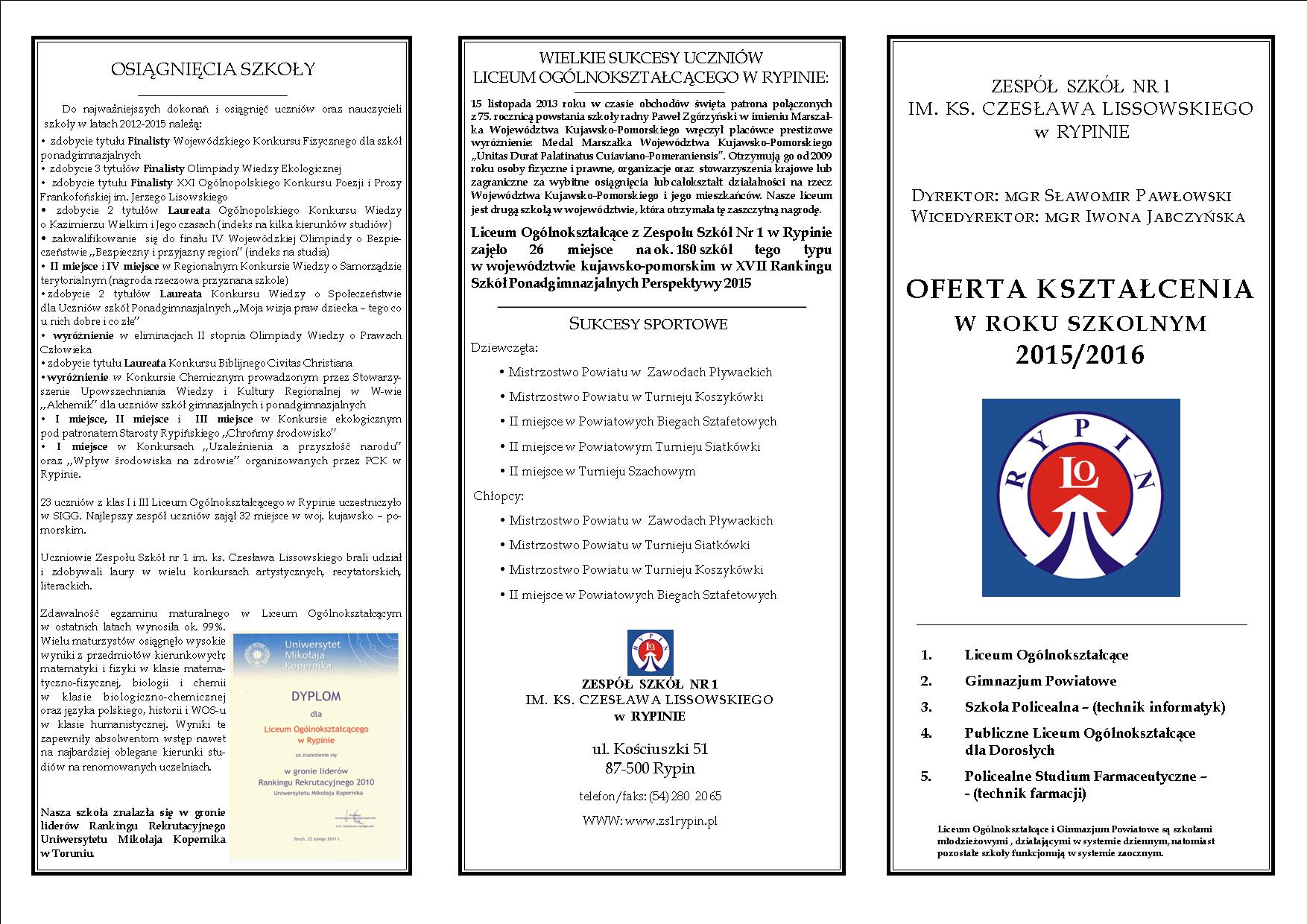 Liceum Ogólnokształcące – rekrutacja! – Zespół Szkół nr 1 im. ks